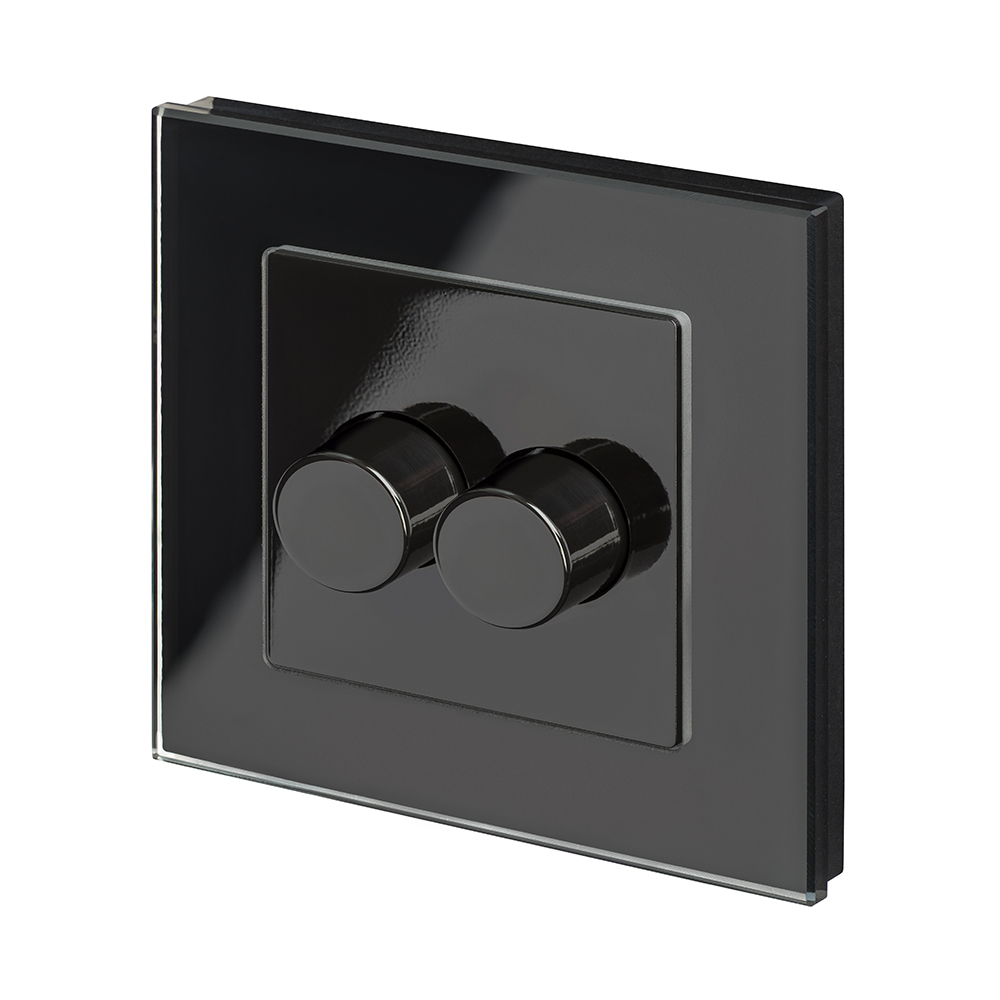 Crystal PG Rotary Intelligent LED Dimmer Switch 2G/2Way Black